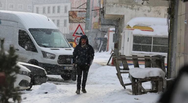 Ardahan ve Kars'ta kar yağışı etkili oldu