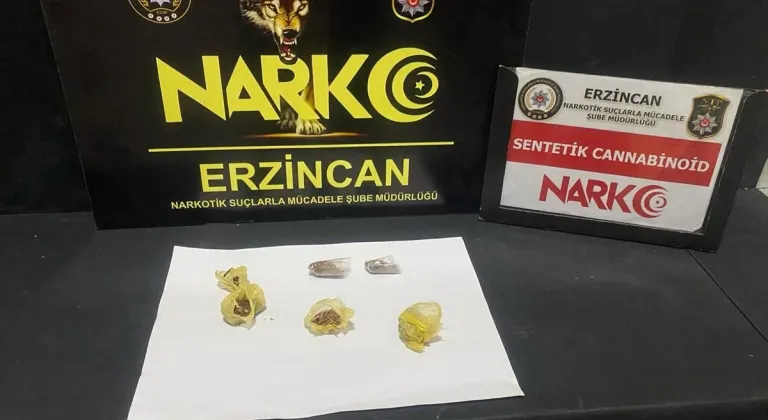 Erzincan'da üzerinde uyuşturucuyla yakalanan zanlı tutuklandı