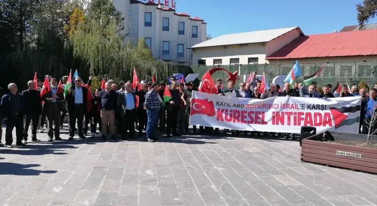 Erzurum, Kars, Iğdır, Erzincan ve Ardahan'da İsrail'in Filistin'e yönelik saldırıları protesto edildi