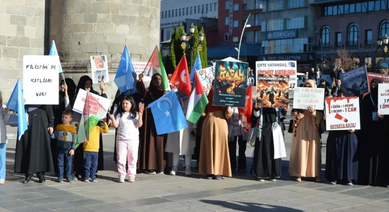 Erzurum'da hekimler ve sağlık çalışanlarından Gazze için "sessiz yürüyüş" yaptı