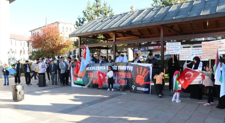 Erzurum'da sağlık çalışanları Gazze için 47'nci kez yürüdü