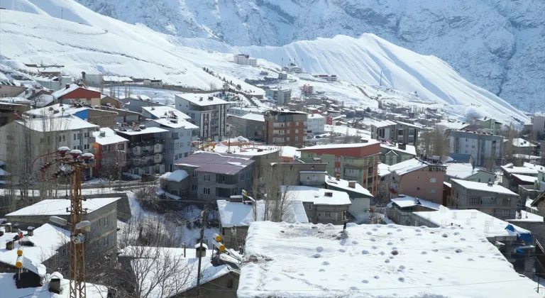 Hakkari'de kar yerini soğuk havaya bıraktı