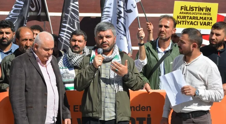 İsrail'in Gazze'ye yönelik saldırıları Bitlis'te protesto edildi