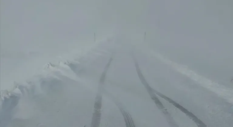 Türkgözü-Posof-Damal kara yolu kar ve tipi nedeniyle ulaşıma kapandı