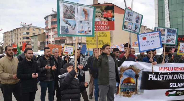 Muş'ta İsrail'in Gazze'ye yönelik saldırıları protesto edildi