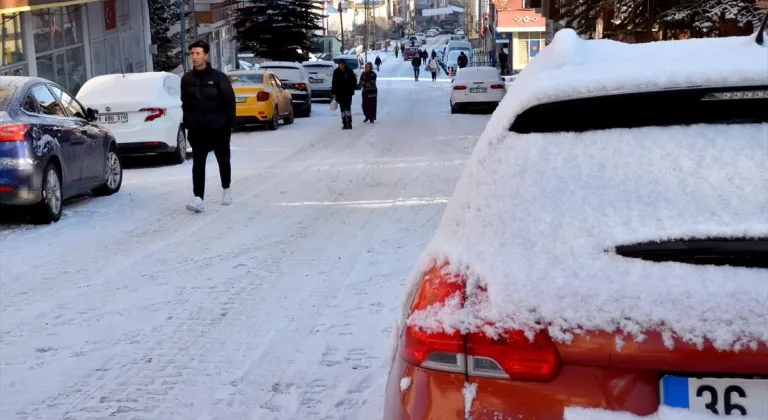 Sarıkamış'ta kar etkili oldu