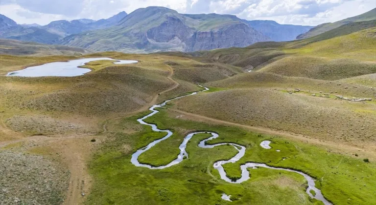 Tunceli'nin 3 bin rakımdaki göl ve menderesleri hayvancılığa hayat veriyor