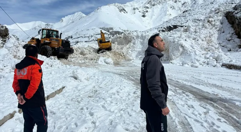 Van'da çığ düşen yolda inceleme yapıldı